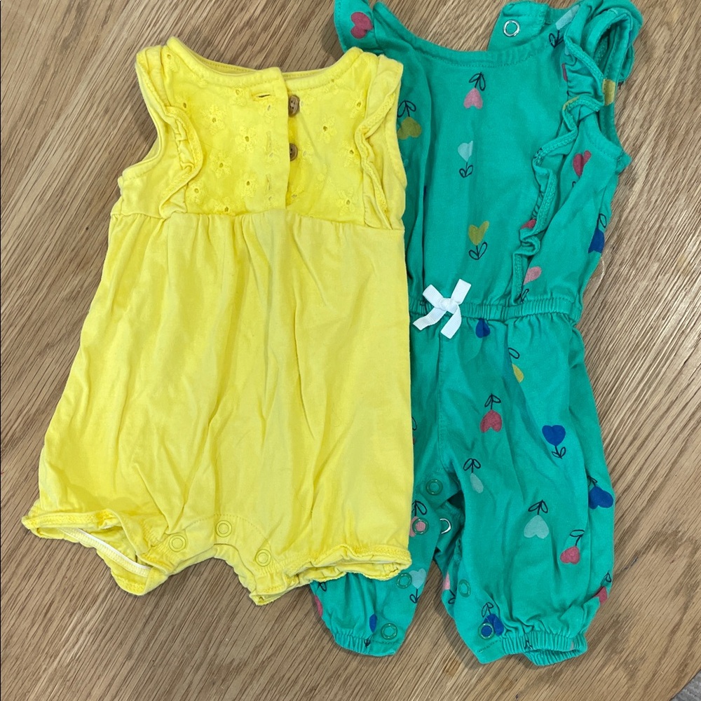 Carter's Bright Yellow Newborn Romper